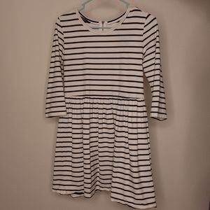 Black and White Striped Mini Dress